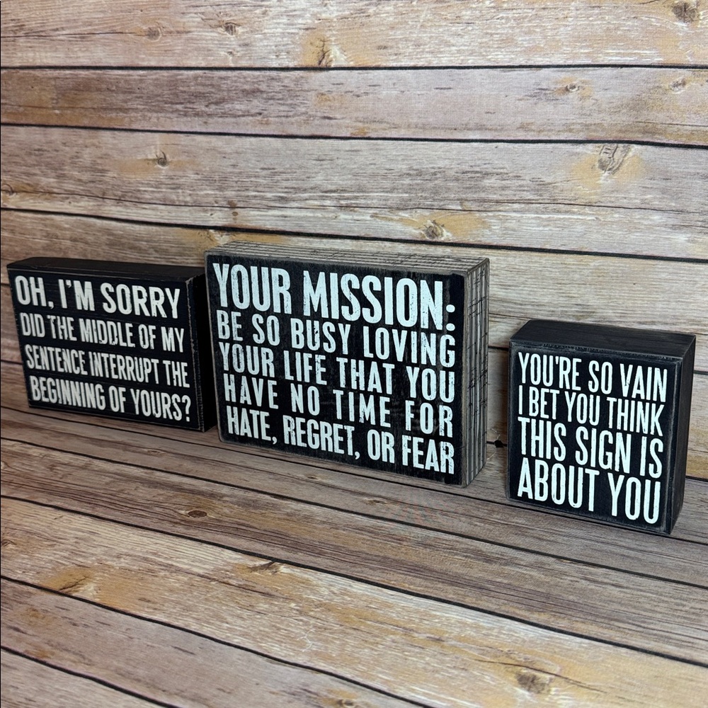 Primitives by Kathy Inspirational Black and White box signs Decor Set - Picture 3 of 8